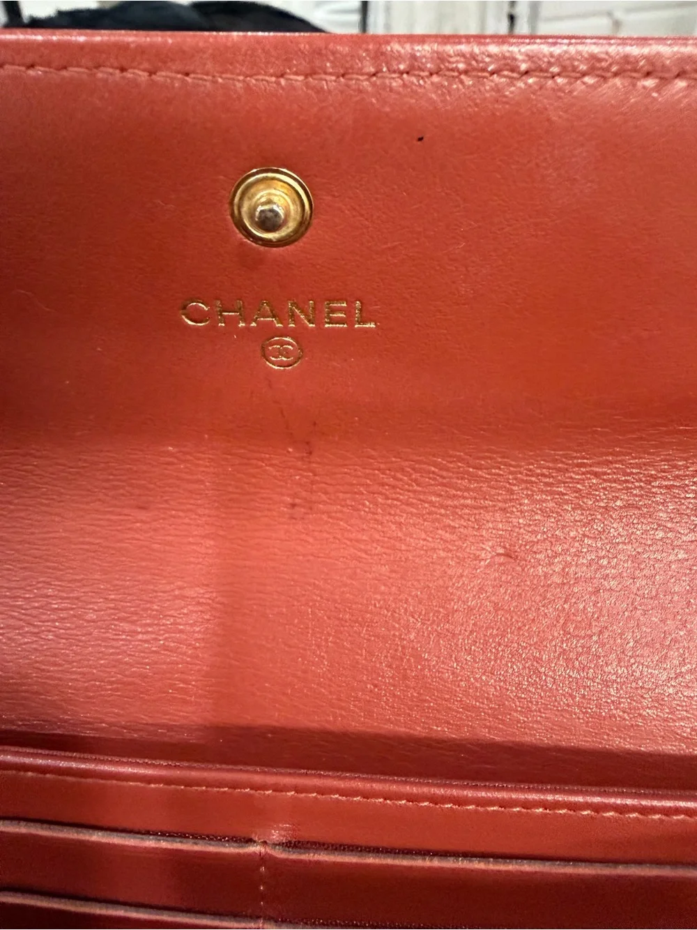 CHANEL Quilted Burgundy Leather Wallet with Gold CC Turnlock